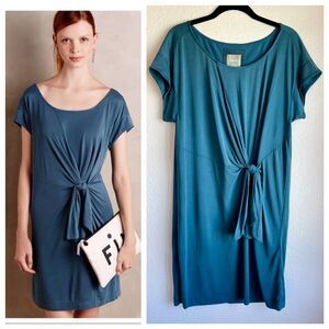 Anthropologie Maeve Women's "Casieu" Side-Tie Dress in Teal - Size M
